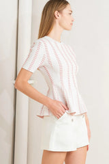 EVENING RUSTLE JACQUARD SWEATER TOP - Flying Tomato - Flyclothing LLC