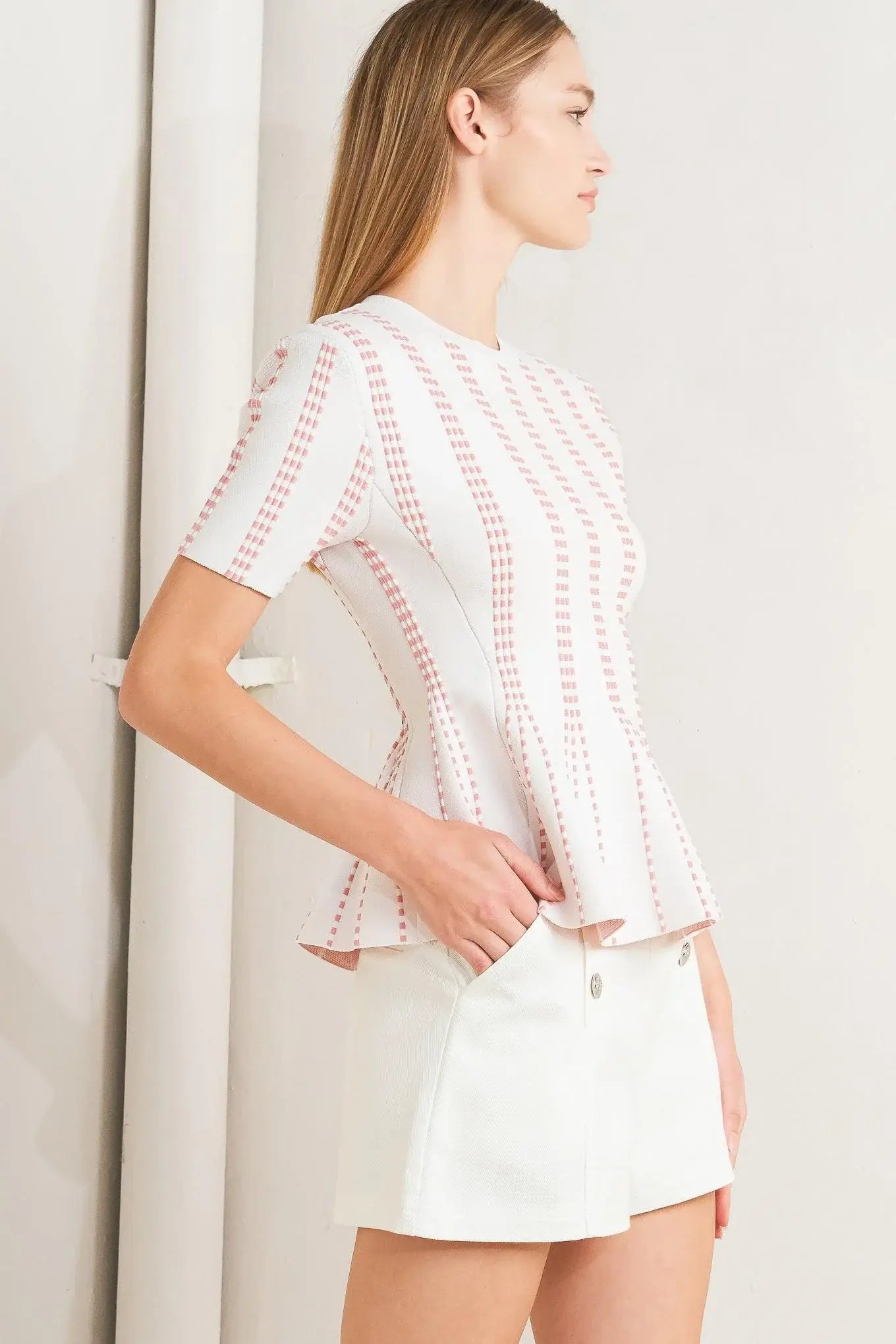 EVENING RUSTLE JACQUARD SWEATER TOP - Flying Tomato - Flyclothing LLC