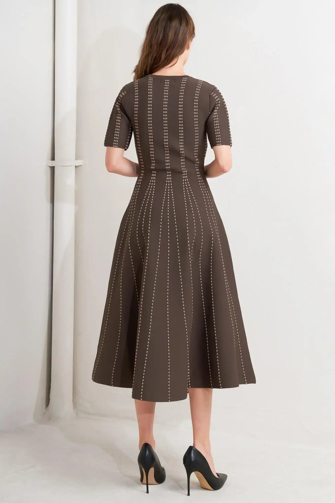 DOT DANCE SWEATER KNIT MIDI DRESS - Flying Tomato - Flyclothing LLC