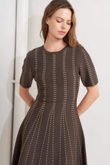 DOT DANCE SWEATER KNIT MIDI DRESS - Flying Tomato - Flyclothing LLC