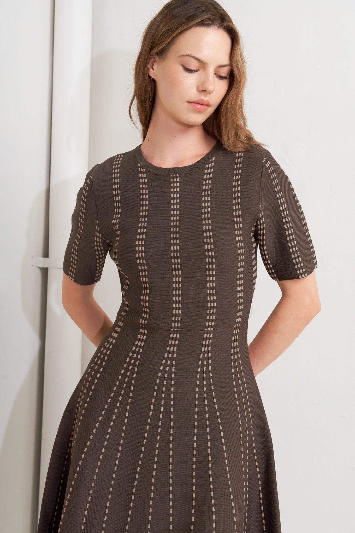DOT DANCE SWEATER KNIT MIDI DRESS - Flying Tomato - Flyclothing LLC