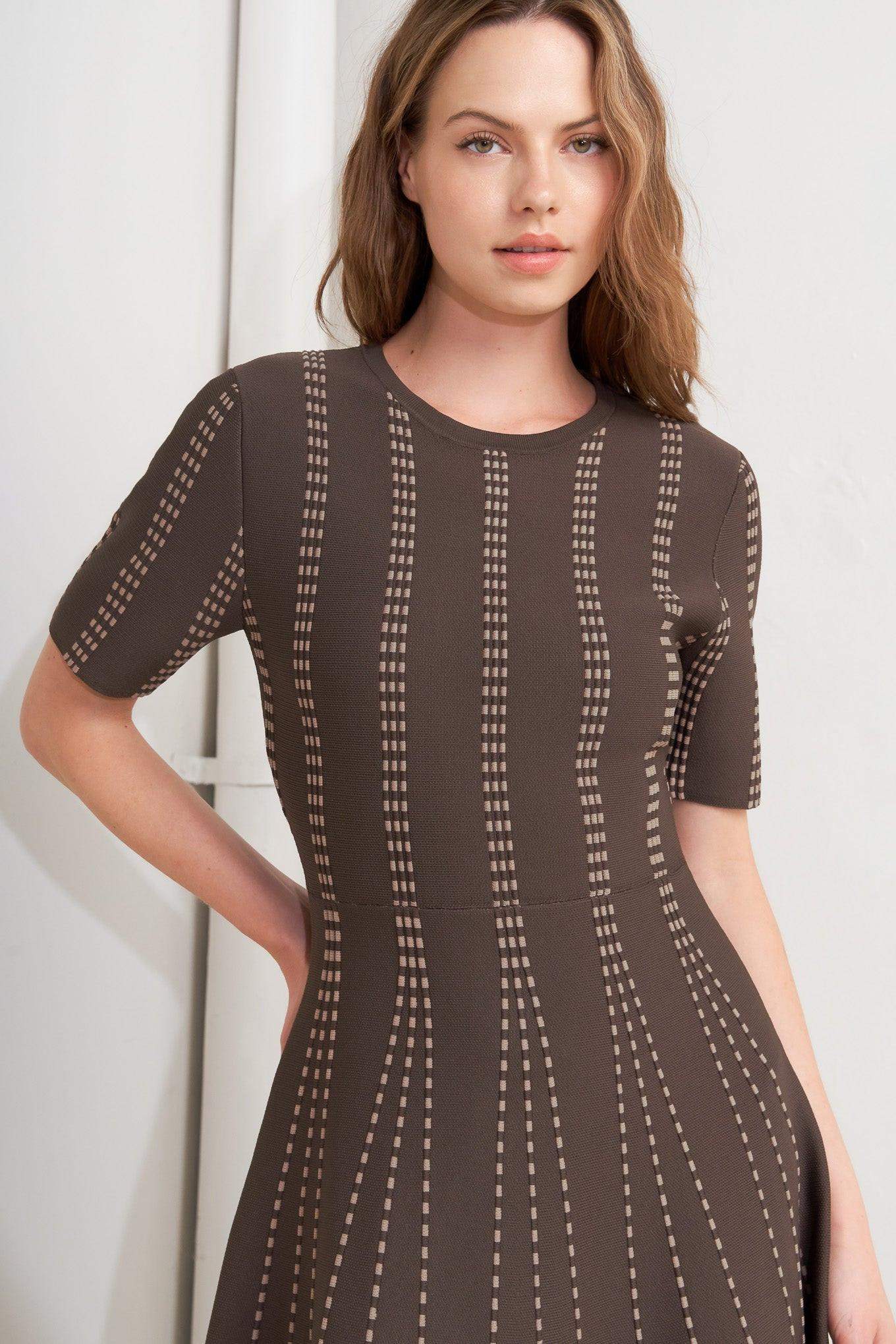 DOT DANCE SWEATER KNIT MIDI DRESS - Flying Tomato - Flyclothing LLC