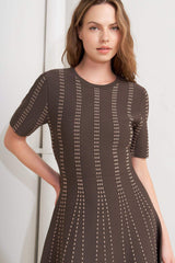 DOT DANCE SWEATER KNIT MIDI DRESS - Flying Tomato - Flyclothing LLC
