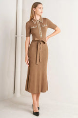 PARISIAN INSPIRED STYLE SWEATER KNIT MIDI DRESS - Flying Tomato - Flyclothing LLC