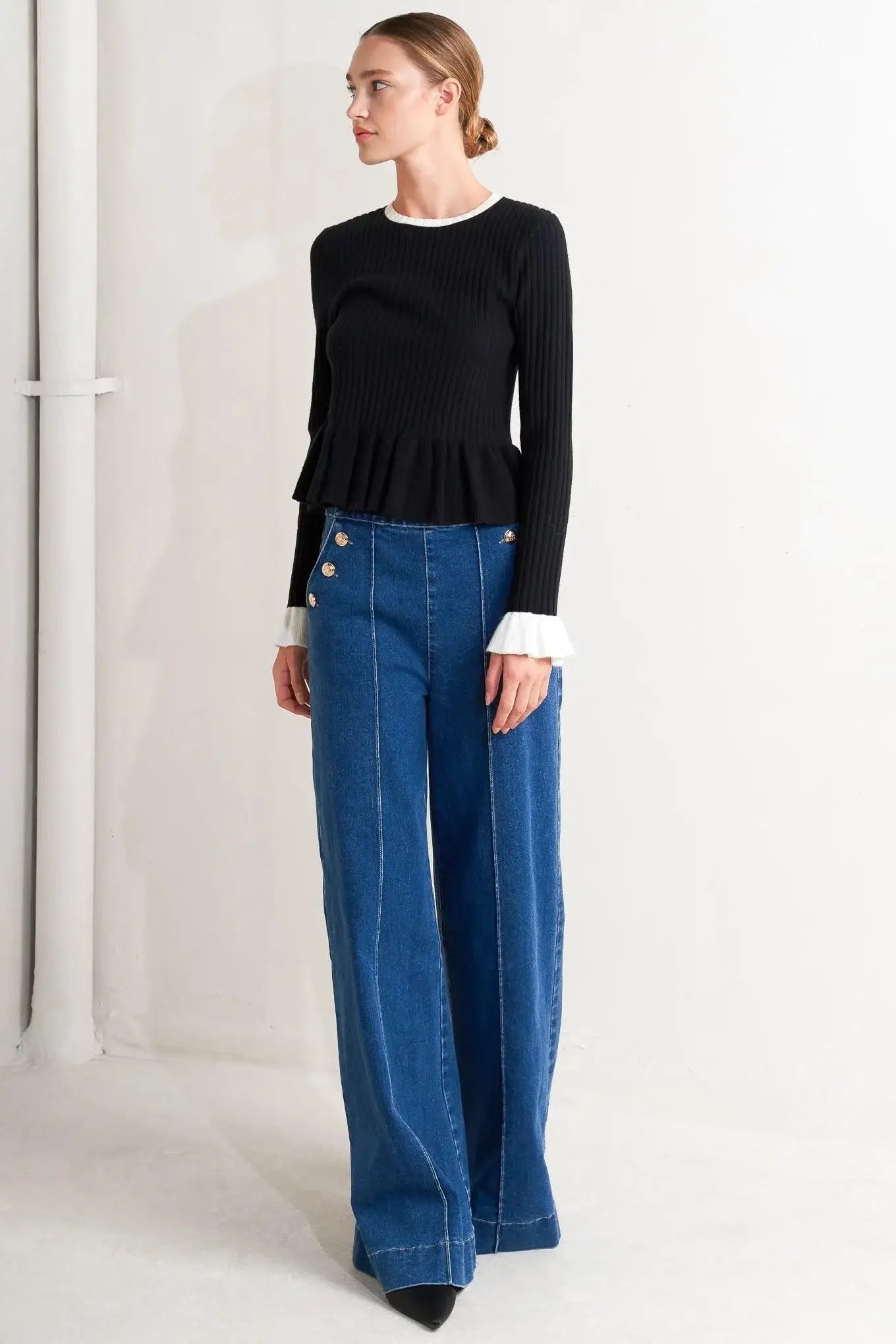 DELICATE EDGE SWEATER KNIT TOP - Flying Tomato - Flyclothing LLC