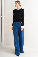 DELICATE EDGE SWEATER KNIT TOP - Flying Tomato - Flyclothing LLC