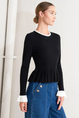 DELICATE EDGE SWEATER KNIT TOP - Flying Tomato - Flyclothing LLC