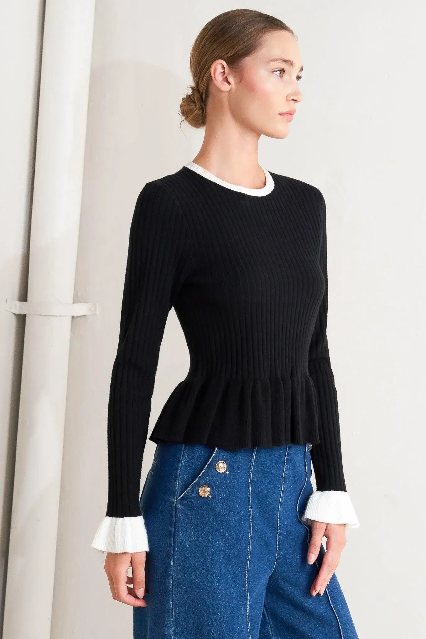DELICATE EDGE SWEATER KNIT TOP - Flying Tomato - Flyclothing LLC
