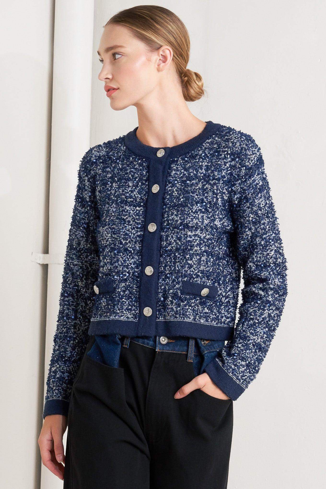 BOUTIQUE GLANCE SWEATER KNIT CARDIGAN - Flying Tomato - Flyclothing LLC