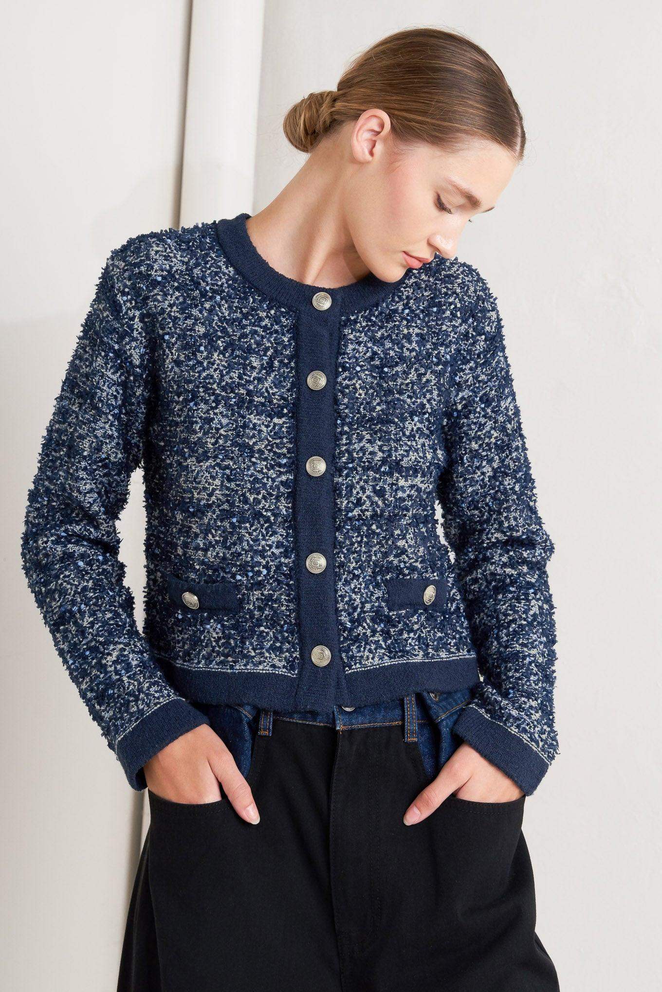 BOUTIQUE GLANCE SWEATER KNIT CARDIGAN - Flying Tomato - Flyclothing LLC