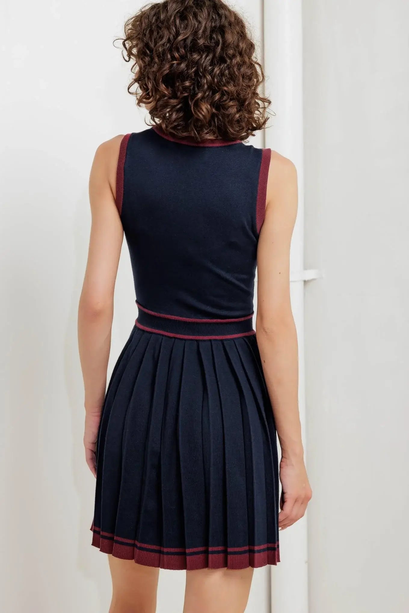 BERRY STRIPE SWEATER MINI DRESS - Flying Tomato - Flyclothing LLC