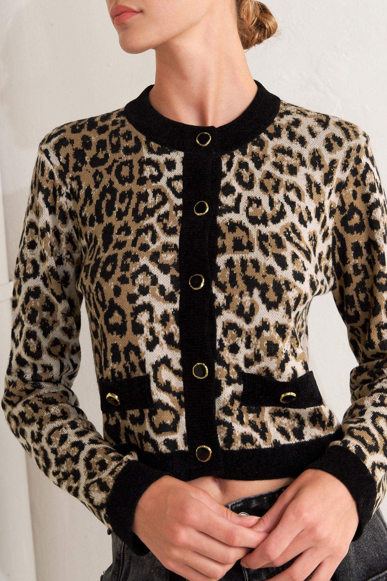 URBAN GODDESS LEOPARD SWEATER CARDIGAN - Flying Tomato - Flyclothing LLC
