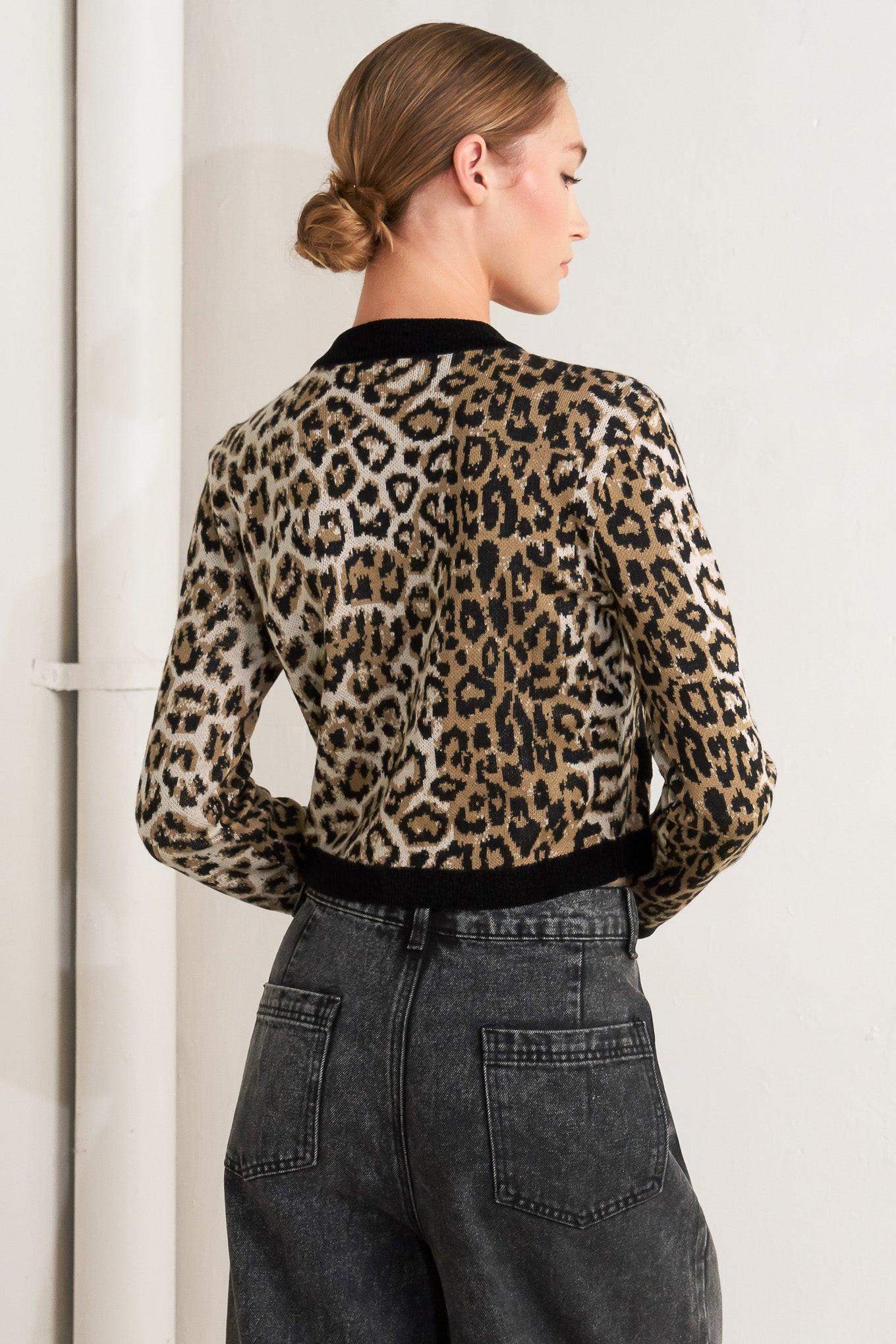URBAN GODDESS LEOPARD SWEATER CARDIGAN - Flying Tomato - Flyclothing LLC
