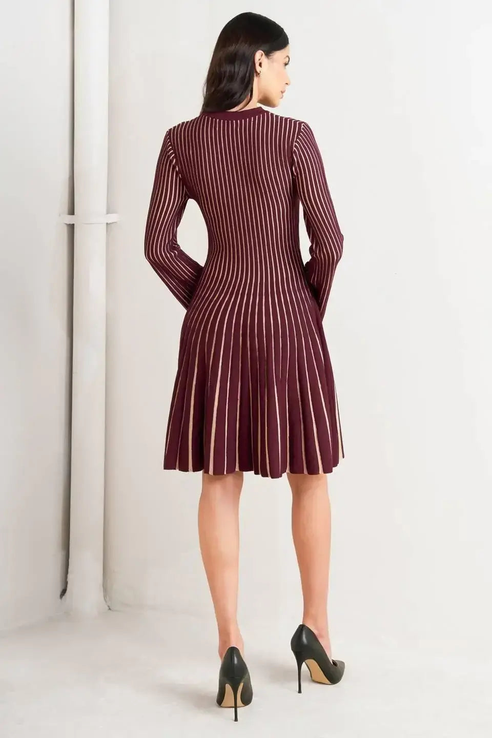 VERTICAL GRACE SWEATER MINI DRESS - Flying Tomato - Flyclothing LLC