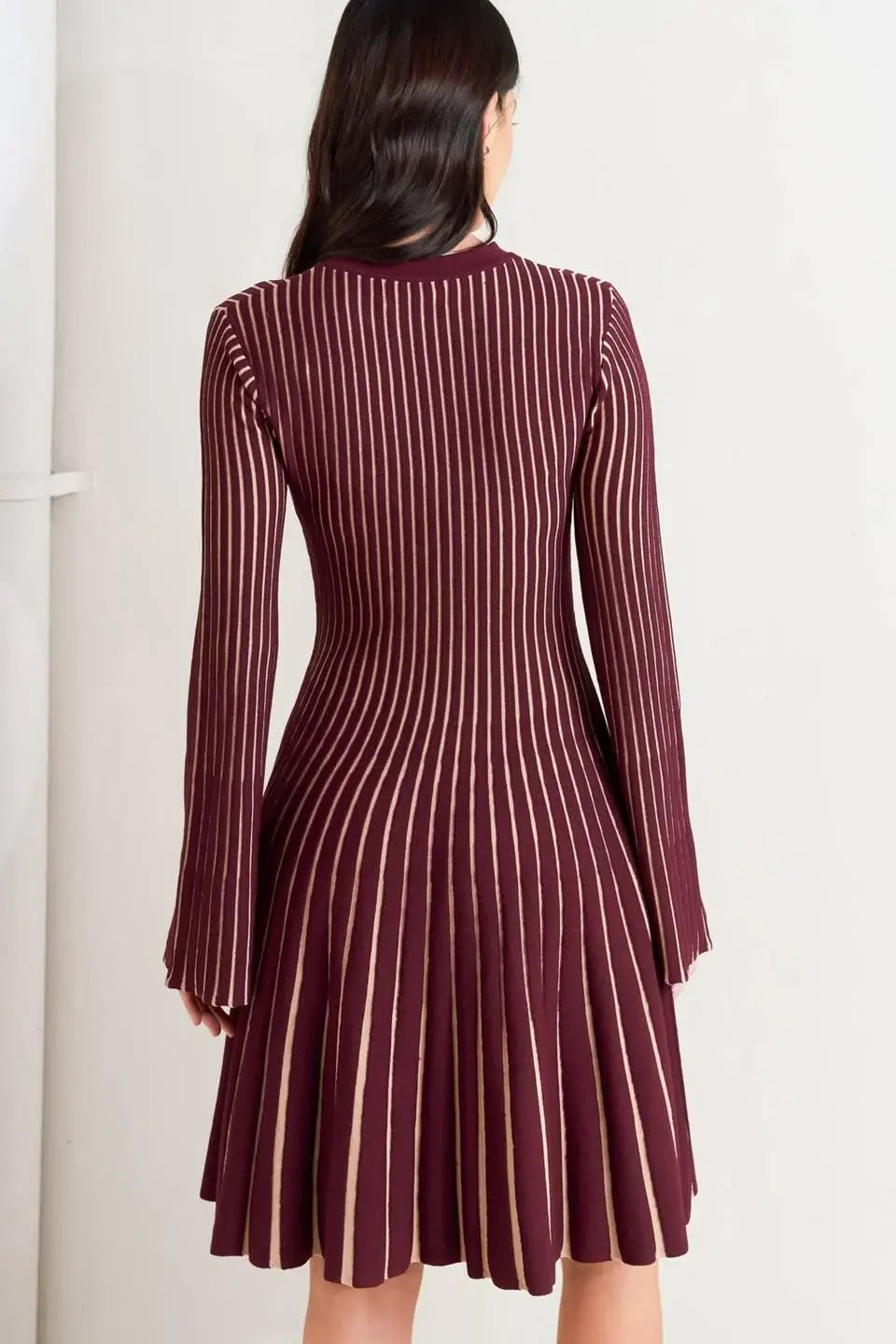 VERTICAL GRACE SWEATER MINI DRESS - Flying Tomato - Flyclothing LLC
