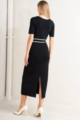 ELEGANT FRAME SWEATER KNIT MIDI DRESS - Flying Tomato - Flyclothing LLC