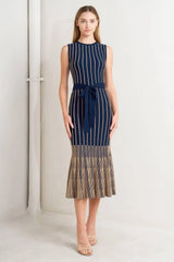 SMOOTH WEIGHTED FEEL KNIT MIDI DRESS - Flying Tomato - Flyclothing LLC