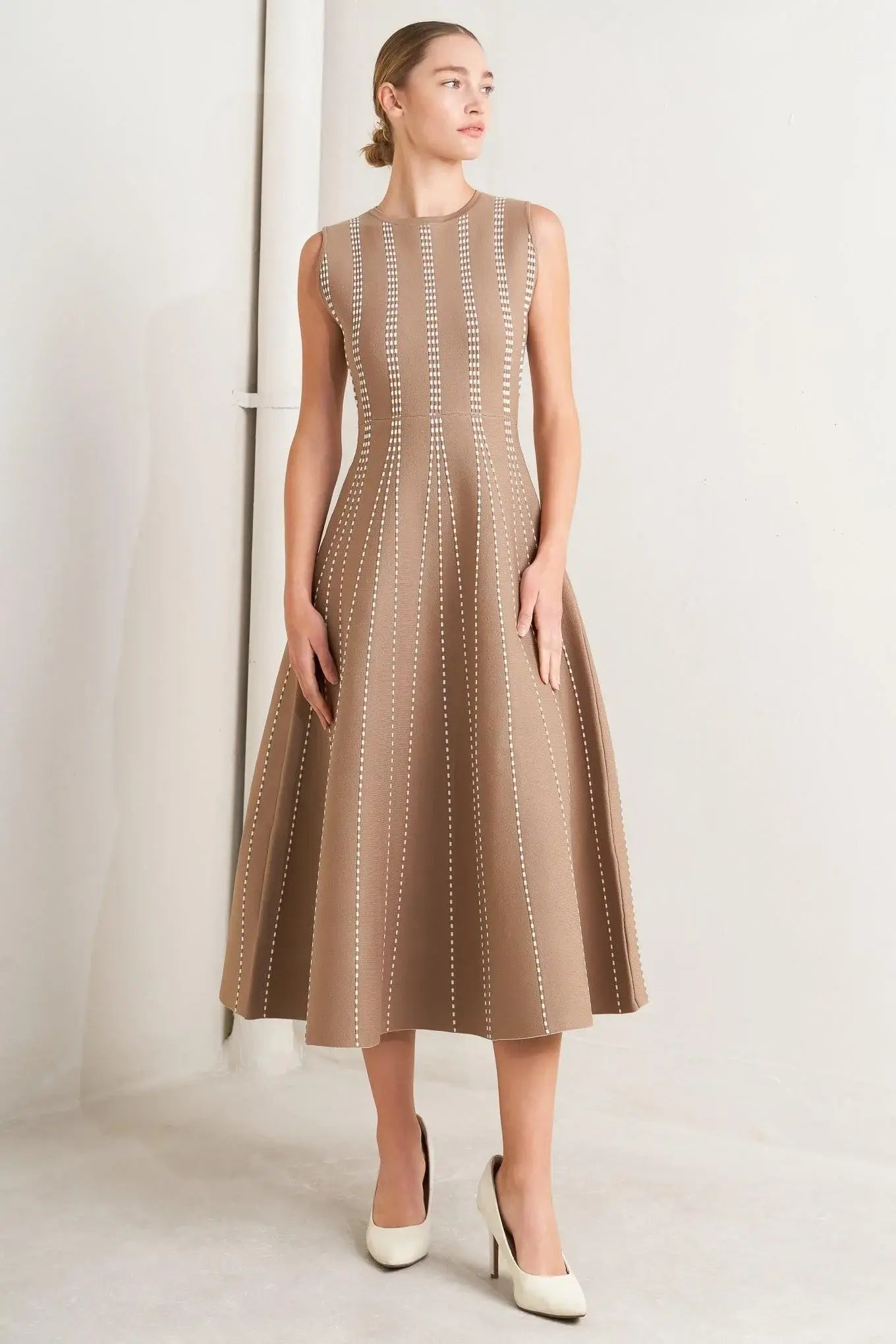 PERFECTLY POISED JACQUARD SWEATER MIDI DRESS - Flying Tomato - Flyclothing LLC