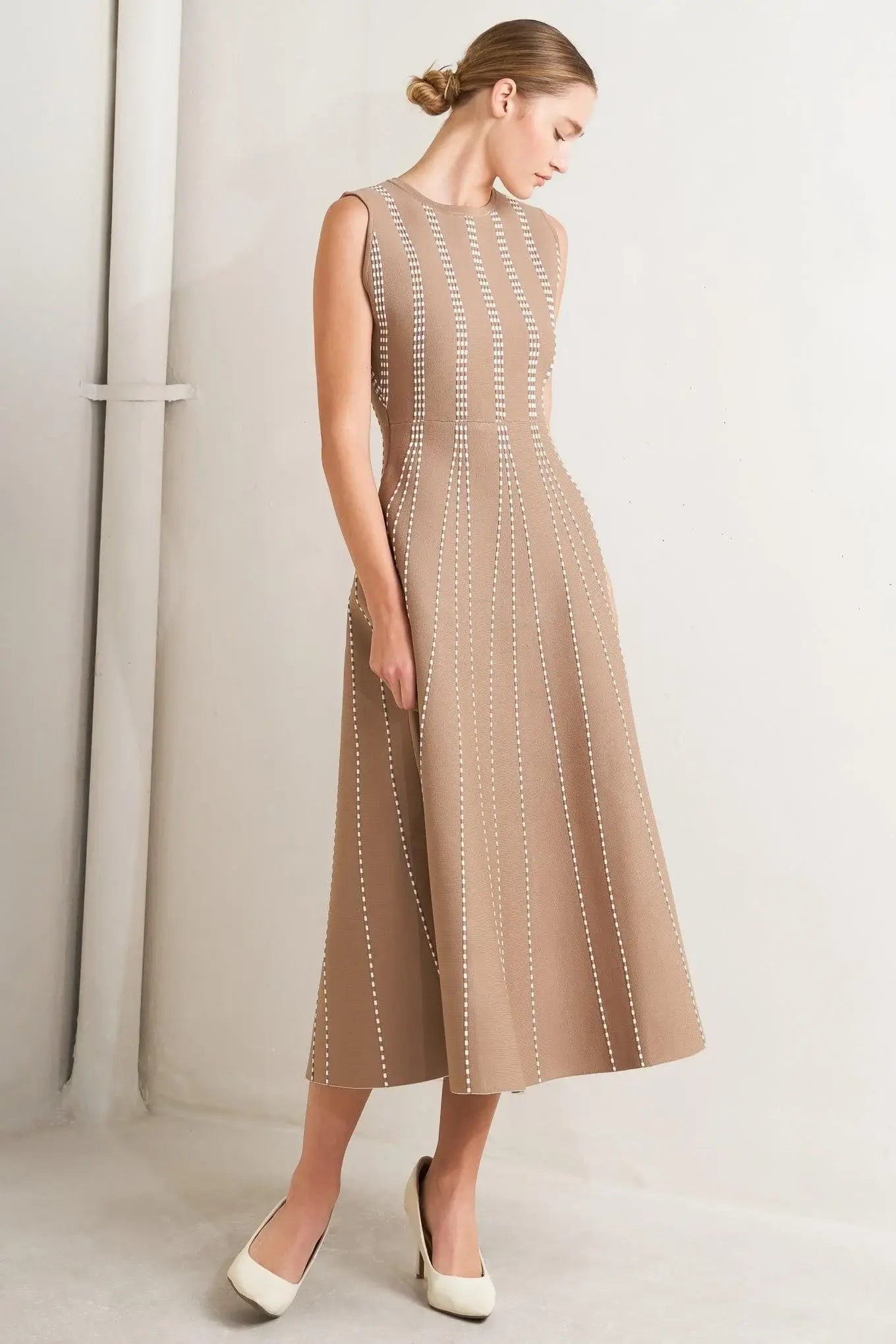 PERFECTLY POISED JACQUARD SWEATER MIDI DRESS - Flying Tomato - Flyclothing LLC