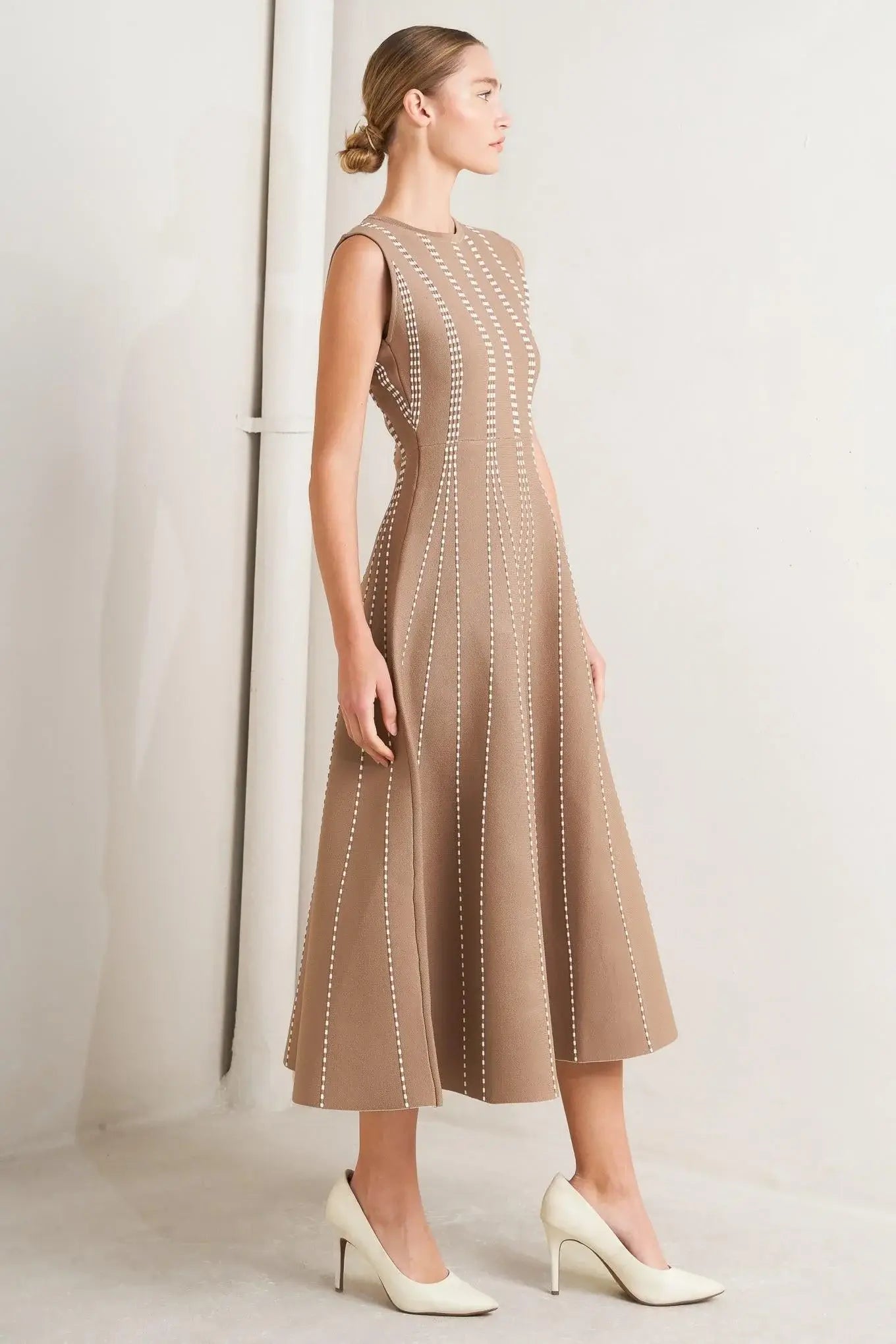 PERFECTLY POISED JACQUARD SWEATER MIDI DRESS - Flying Tomato - Flyclothing LLC