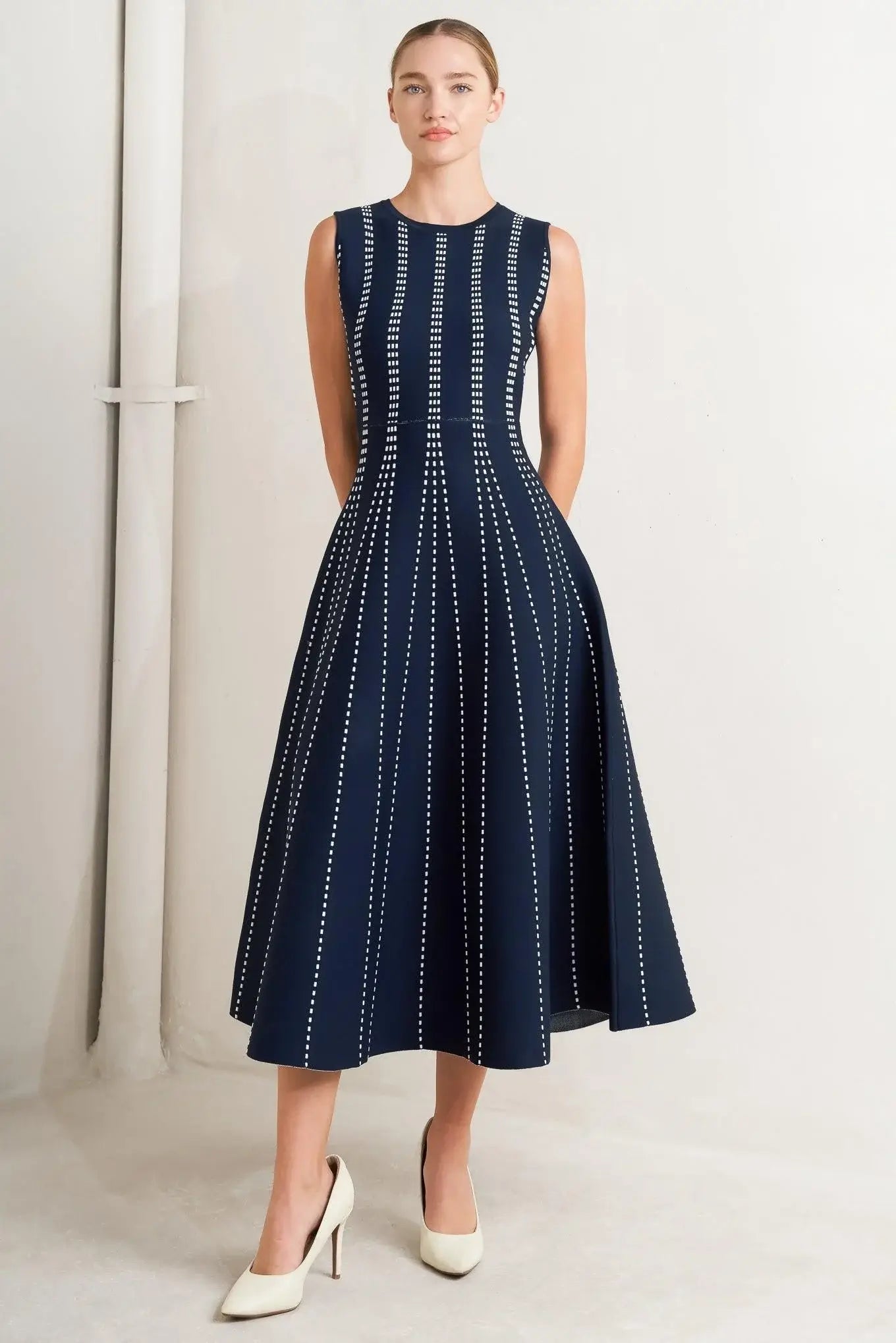 PERFECTLY POISED JACQUARD SWEATER MIDI DRESS - Flying Tomato - Flyclothing LLC