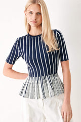 EASY SUMMER STRIPE SWEATER KNIT TOP - Flying Tomato - Flyclothing LLC