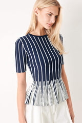 EASY SUMMER STRIPE SWEATER KNIT TOP - Flying Tomato - Flyclothing LLC