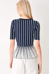 EASY SUMMER STRIPE SWEATER KNIT TOP - Flying Tomato - Flyclothing LLC