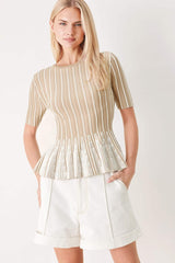 EASY SUMMER STRIPE SWEATER KNIT TOP - Flying Tomato - Flyclothing LLC