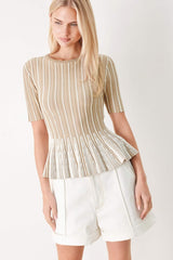 EASY SUMMER STRIPE SWEATER KNIT TOP - Flying Tomato - Flyclothing LLC