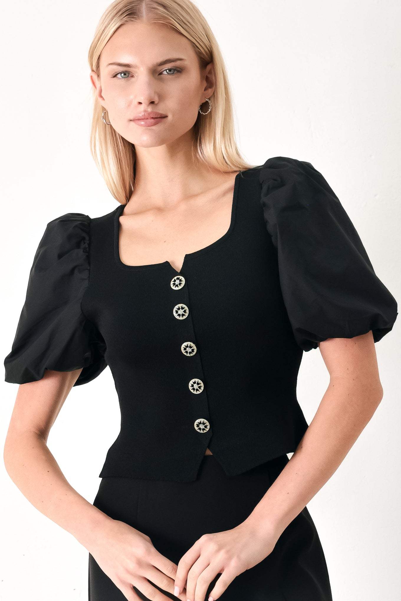 HEARTS ON YOU SWEATER KNIT TOP - Flying Tomato - Flyclothing LLC
