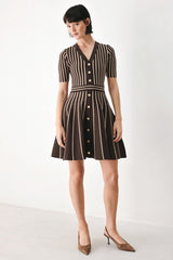 BROWN PARLOR MELODY SWEATER MINI DRESS