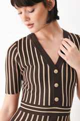 BROWN PARLOR MELODY SWEATER MINI DRESS