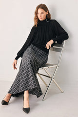 MACADAMIA DRAPED SWEATER KNIT TOP
