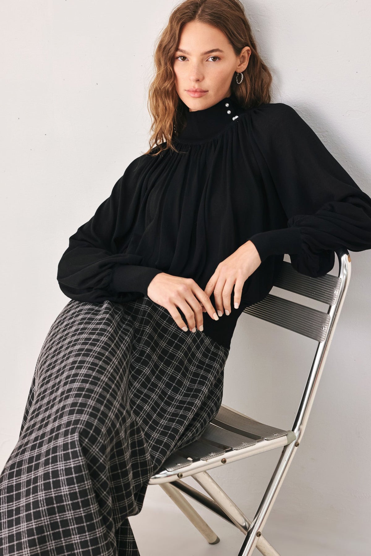 MACADAMIA DRAPED SWEATER KNIT TOP - Flying Tomato - Flyclothing LLC