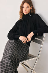 MACADAMIA DRAPED SWEATER KNIT TOP