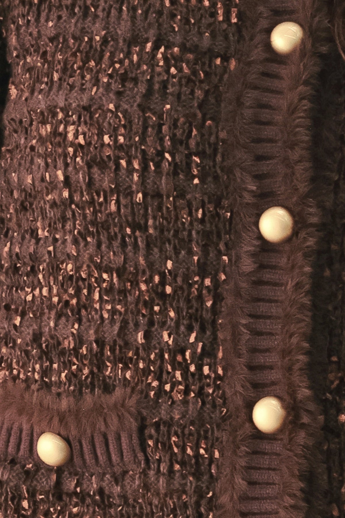 GEMSTONE GLOW BROWN JEWEL-BUTTON CROPPED CARDIGAN - Flying Tomato - Flyclothing LLC