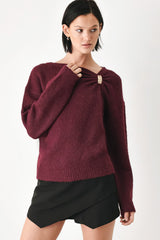 FIRESIDE CHARM CINCHED NECK SWEATER