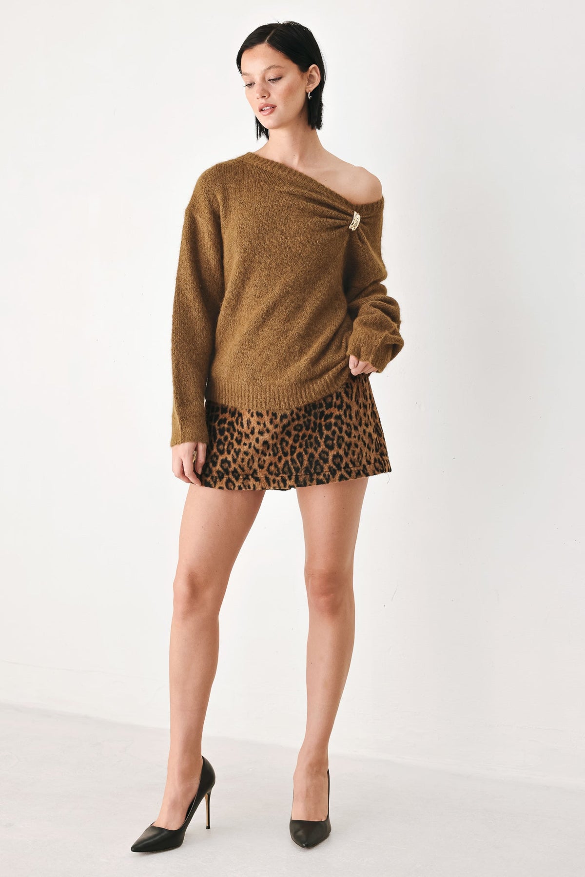 FIRESIDE CHARM CINCHED NECK SWEATER - Flying Tomato - Flyclothing LLC