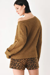 FIRESIDE CHARM CINCHED NECK SWEATER - Flying Tomato - Flyclothing LLC