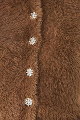 CAMEL CLASSIC CAMEL/OFF WHITE ELBOW-SLEEVE CARDIGAN - Flying Tomato - Flyclothing LLC