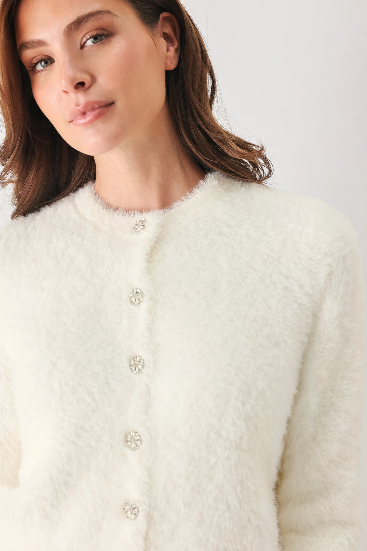 CAMEL CLASSIC CAMEL/OFF WHITE ELBOW-SLEEVE CARDIGAN