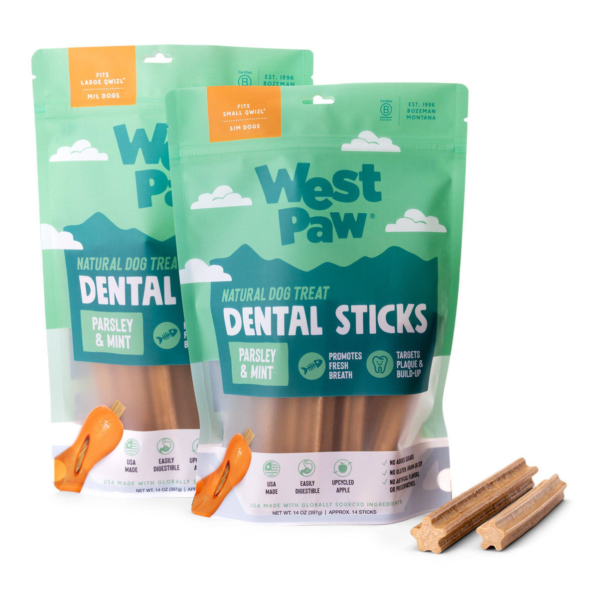 Natural Dental Sticks Small - West Paw - Flyclothing LLC