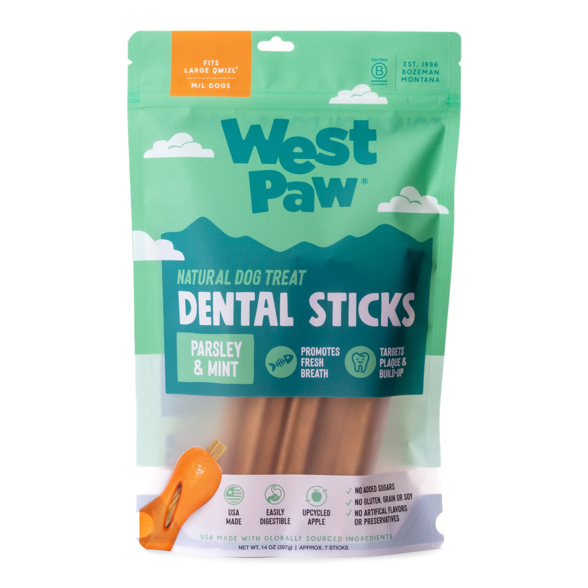 Natural Dental Sticks Large - West Paw - Flyclothing LLC