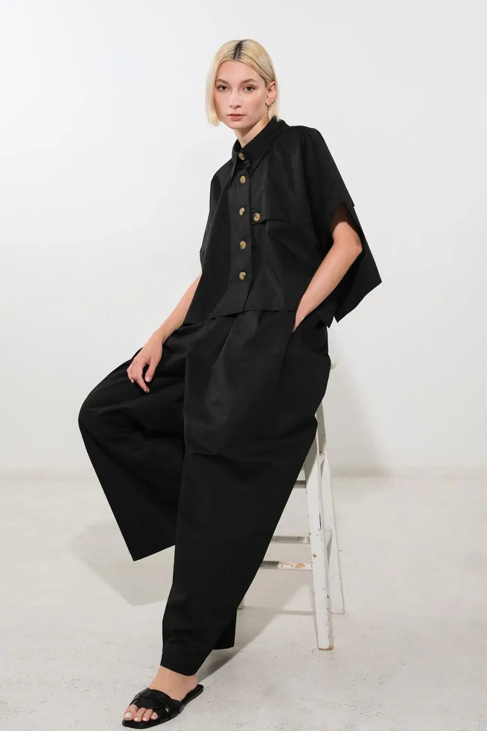 IT'S PERFECT TIMING WOVEN TOP - Flying Tomato - Flyclothing LLC