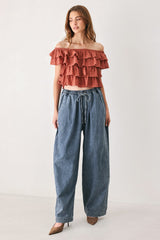 LOVELY EXISTENCE OFF SHOULDER TOP - Flying Tomato - Flyclothing LLC