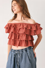 LOVELY EXISTENCE OFF SHOULDER TOP - Flying Tomato - Flyclothing LLC