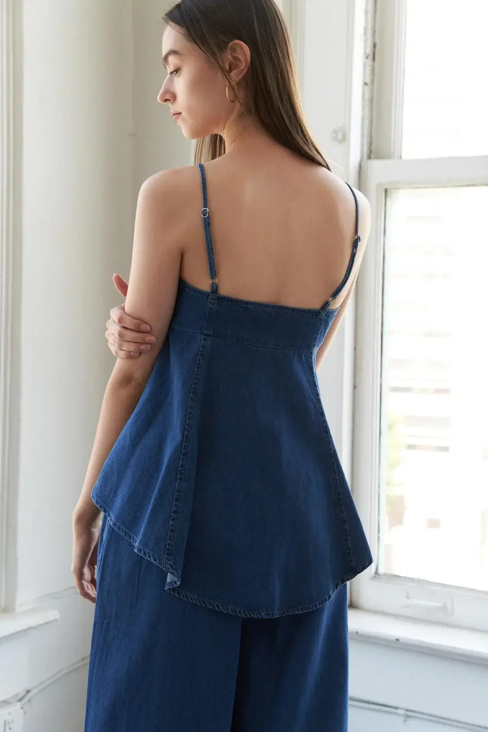AUTHENTIC MOMENTS LIGHTWEIGHT DENIM TOP - Flying Tomato - Flyclothing LLC