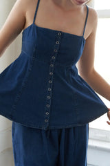 AUTHENTIC MOMENTS LIGHTWEIGHT DENIM TOP - Flying Tomato - Flyclothing LLC