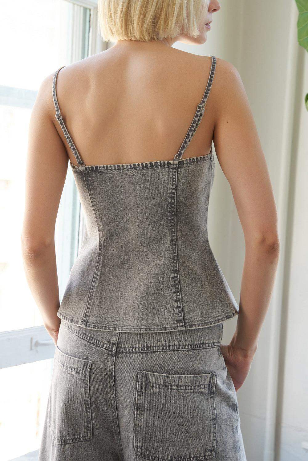 SLEEK ESSENCE DENIM TOP - Flying Tomato - Flyclothing LLC